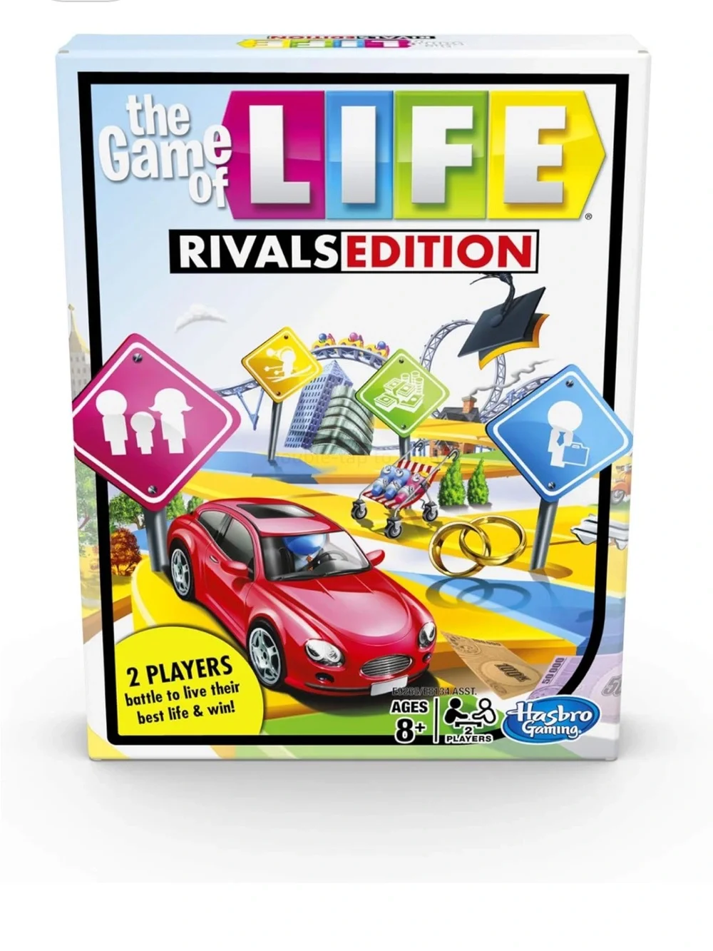 Hasbro The Game of Life Rivals Edition - Red, Yellow, Pink, Blue, Green